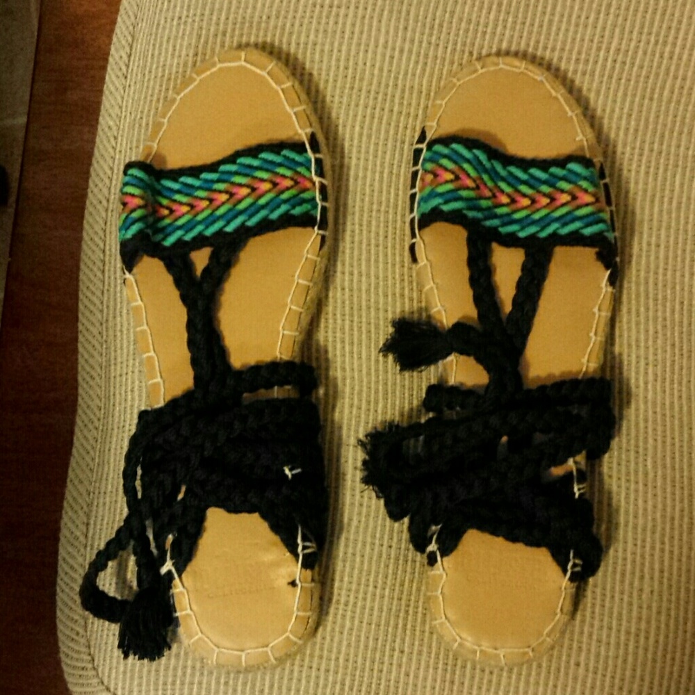 Hollister tie / lace up sandals NWOT